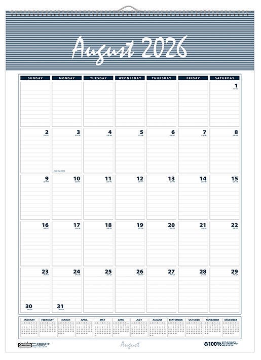 Image for House of Doolittle Academic Wall Calendar, 12 Months, August 2026 to July 2027, 12 x 17 Inches, Bar Harbor from School Specialty