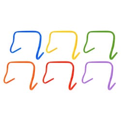 Sportime ComeBack Hurdles, 9 Inches, Assorted Colors, Set of 6