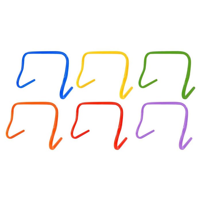 Sportime ComeBack Hurdles, 9 Inches, Assorted Colors, Set of 6