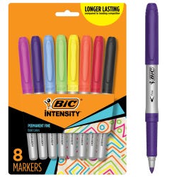 Image for BIC Intensity Permanent Markers, Fine Tip, Assorted Colors, Set of 8 from School Specialty