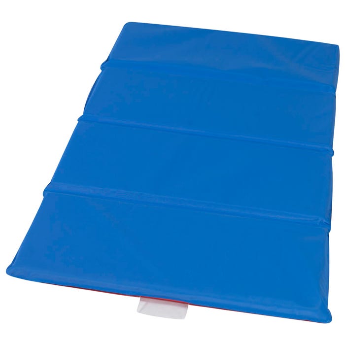 Children's Factory 4-Fold Nap Mat 1 Inch, 48 x 24 x 1 Inches, Red/Blue