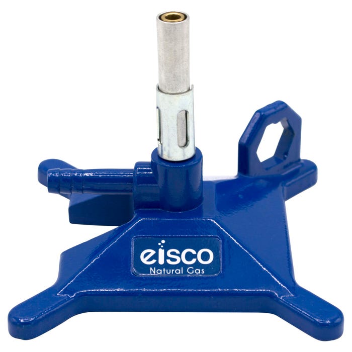 Eisco Labs Natural Gas Micro Bunsen Burner, StabiliBase Anti-Tip Design with Handle, with Flame Stabilizer