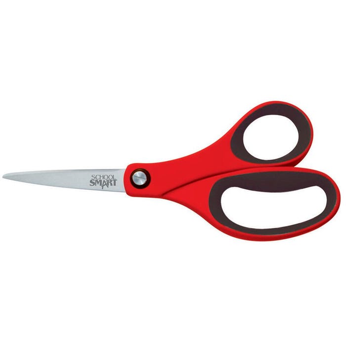 School Smart Precision Scissors, Stainless Steel Blade and Soft Grip, 8 Inches