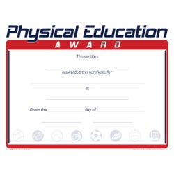 Hammond & Stephens Raised Print Physical Education Recognition Award, 11 x 8-1/2 inches, Pack of 25, Item Number 2103090