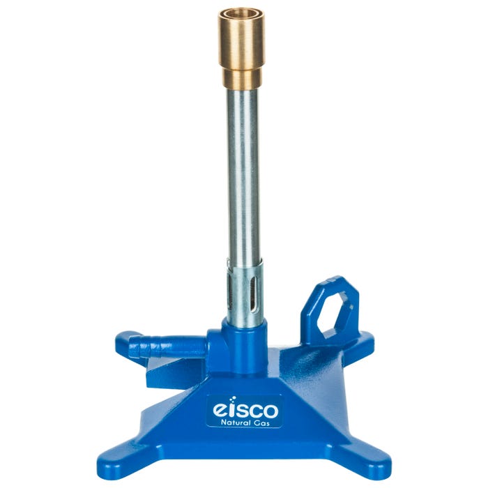 Eisco Labs Natural Gas Bunsen Burner, StabiliBase Anti-Tip Design with Handle, with Flame Stabilizer