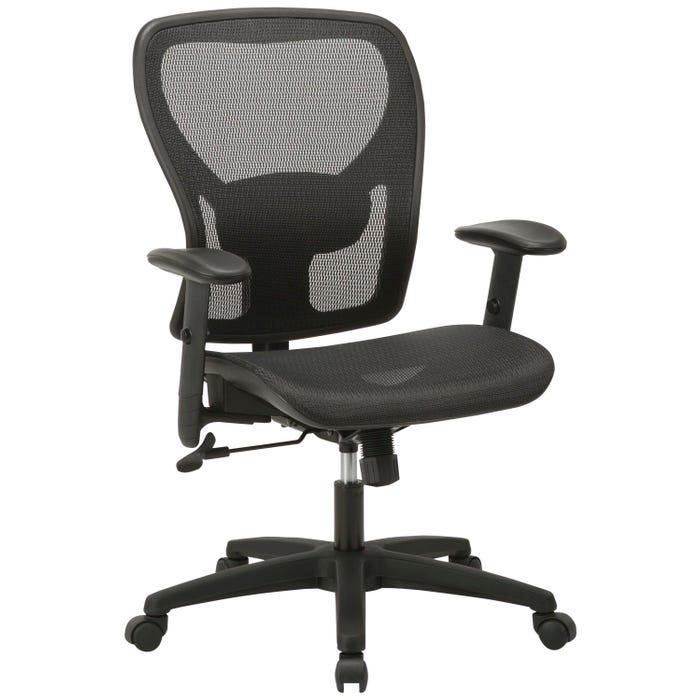 Lorell SOHO Mesh Mid Back Task Chair, 28 x 27 x 43 Inches, Black