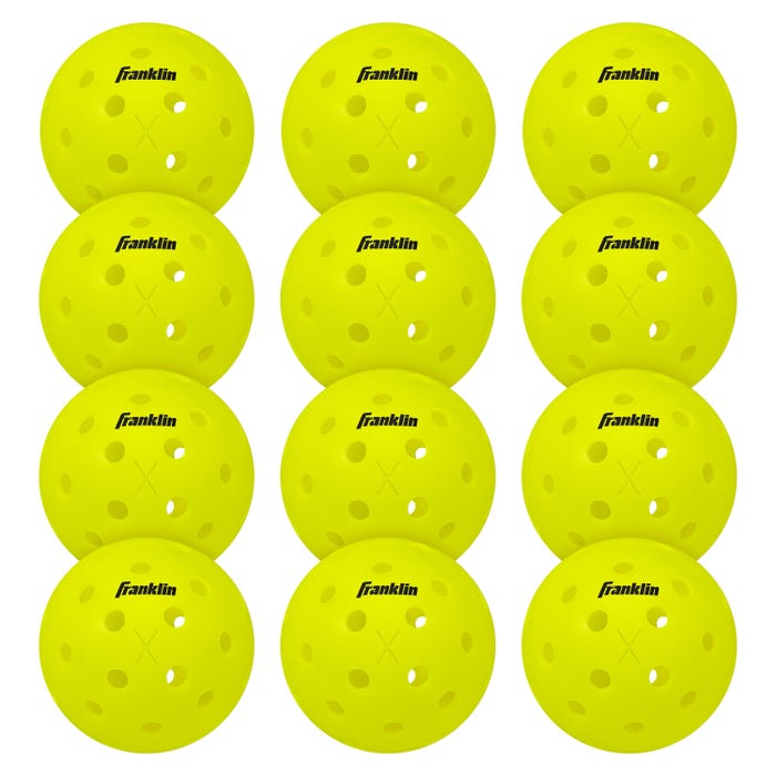 Franklin Sports X-40 Outdoor Pickleballs, Optic, Set of 12
