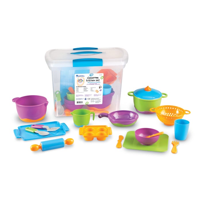 Learning Resources New Sprouts Classroom Kitchen Set, 44 Pieces