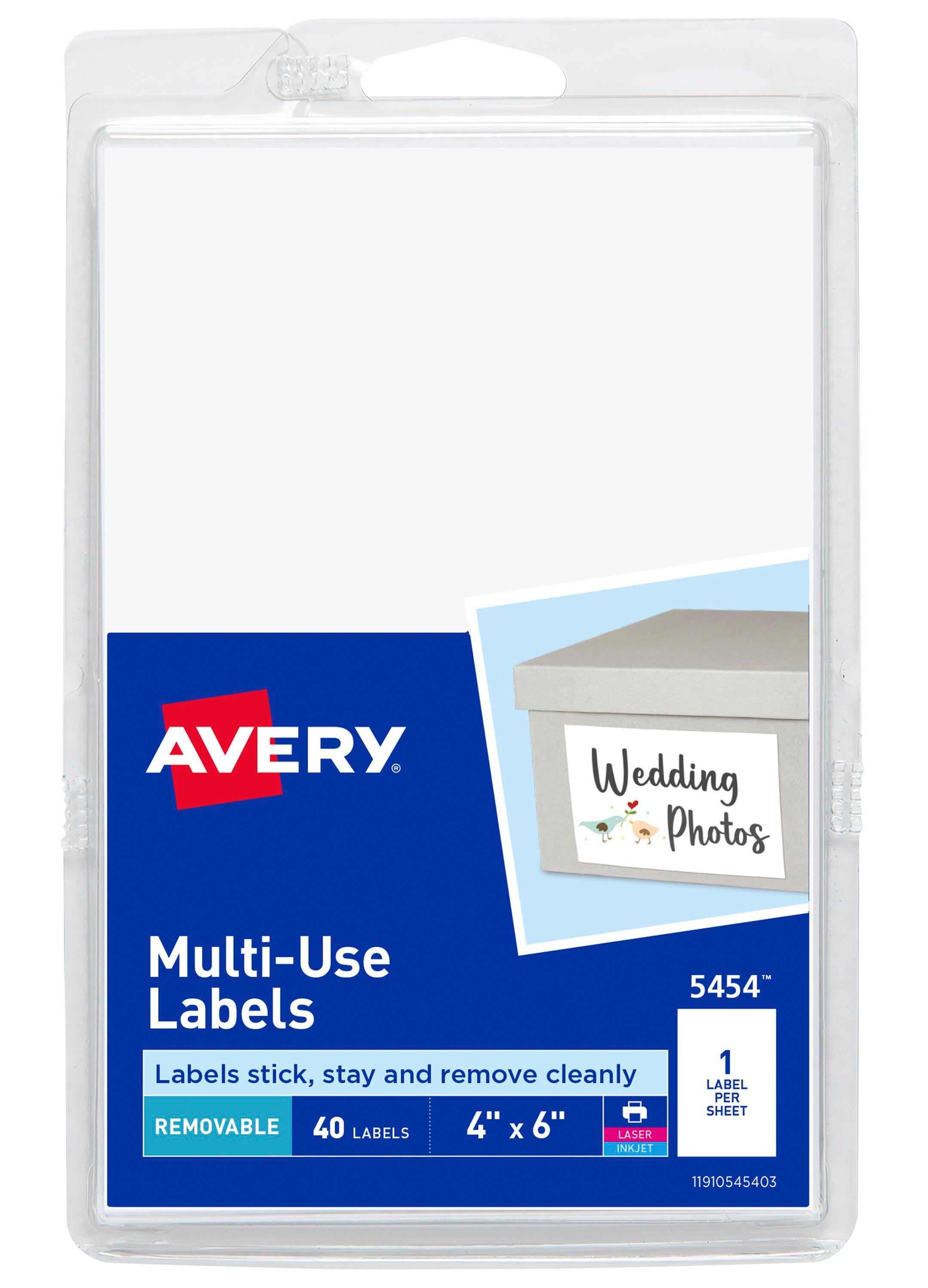 Avery Removable ID Labels, 4 x 6 Inches, Pack of 40 1117995