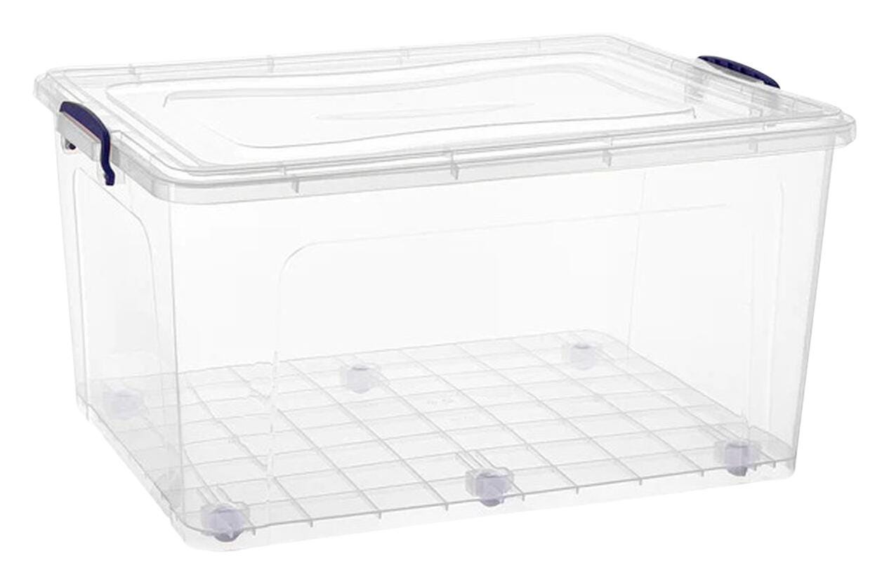 Superio Brand Wheeled Storage Container, 85 Quart, Clear 2133550