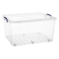 Superio Brand Wheeled Storage Container, 85 Quart, Clear 2133550