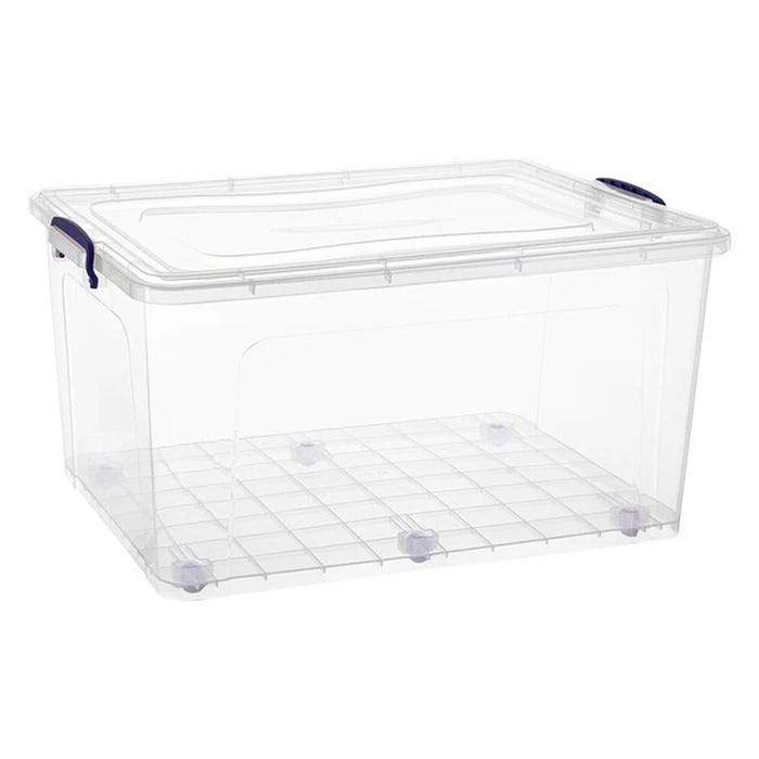 Superio Brand Wheeled Storage Bin, 85 Quart, 80 Liter, Clear