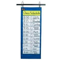Image for School Smart Pocket Chart with 14 Pockets, 33 x 12-1/2 Inches, Blue from School Specialty