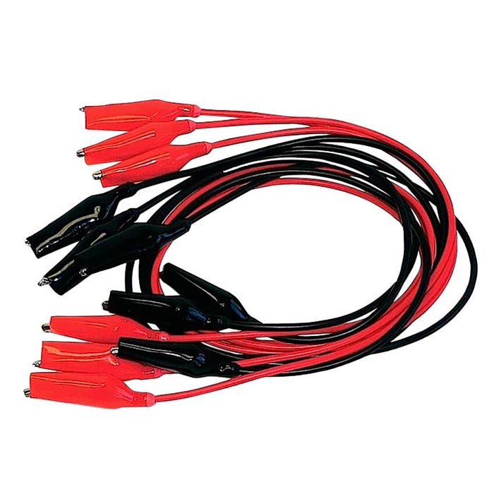 United Scientific Alligator Clip Leads, 36 Inches, Pack of 6