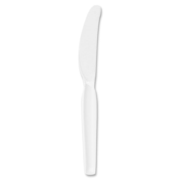Dixie Foods Heavyweight Knife, 7-1/2 L in, Polystyrene, White, Case of 1000