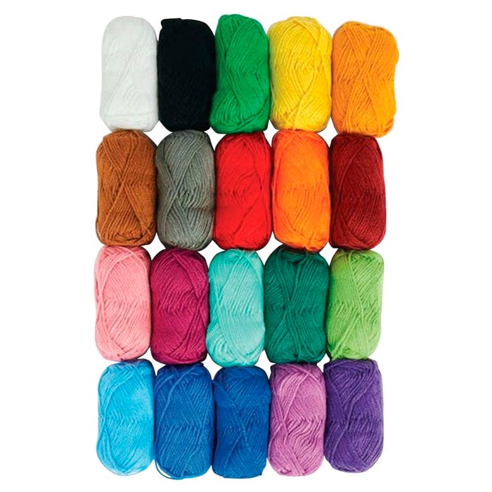Caron Little Crafties Yarn Pack, 63 Yards, Assorted Colors, Set of 20