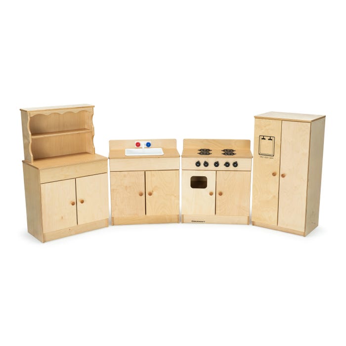Childcraft Traditional Kitchen Set Play Kitchen, Wooden, 4 Pieces