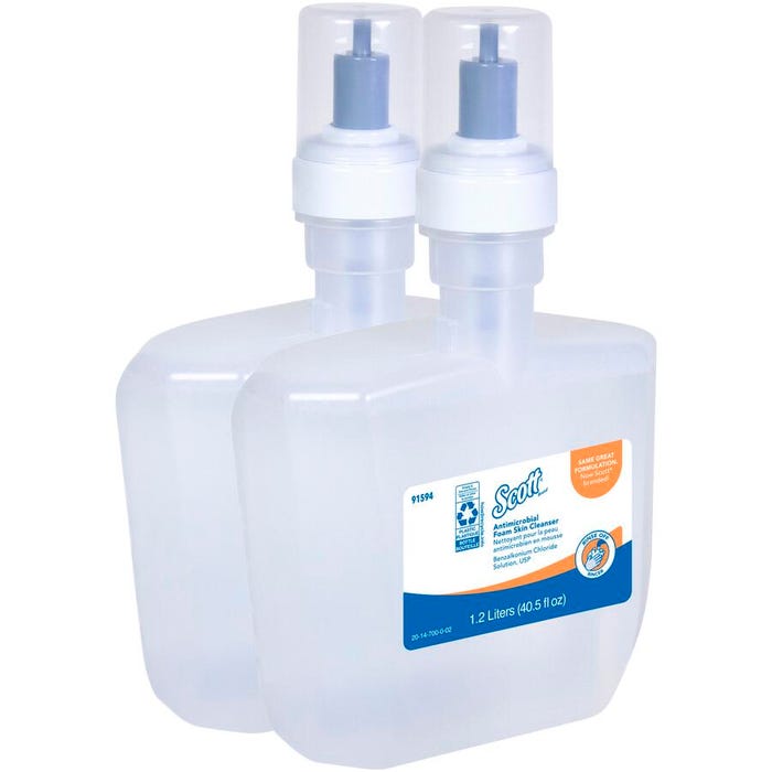 Scott Antimicrobial Foam Skin Cleanser, 1200 mL, Pack of 2