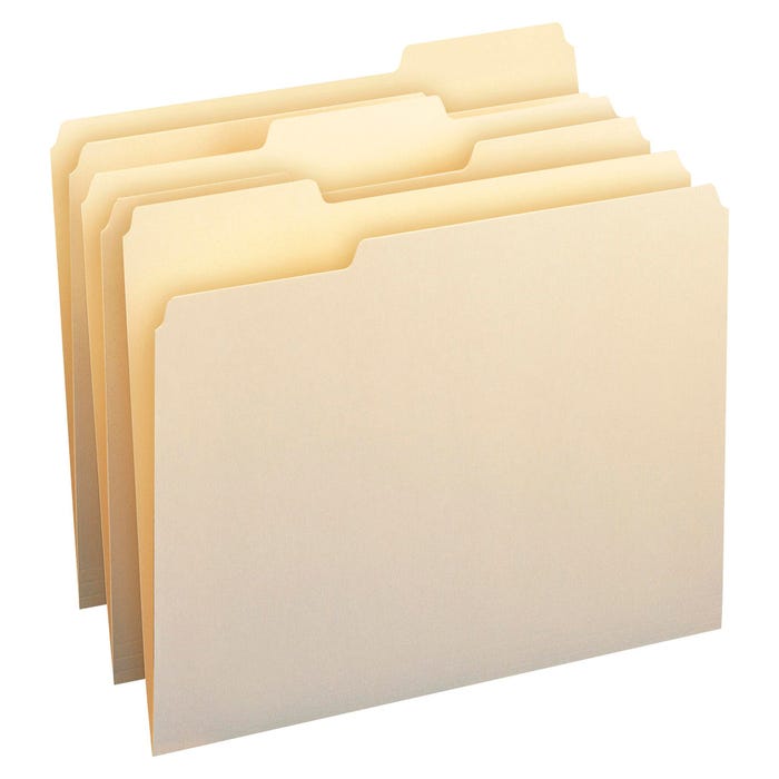 Smead Recycled File Folder, Letter Size, 1/3 Cut Tabs, Manila, Pack of 100