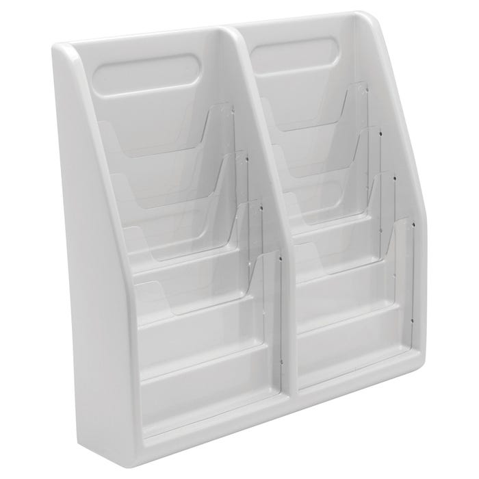 Deflect-O Free Standing Literature Magazine Holder, 20-1/4 x 5 x 19-3/4 Inches, Gray, 8-Compartment