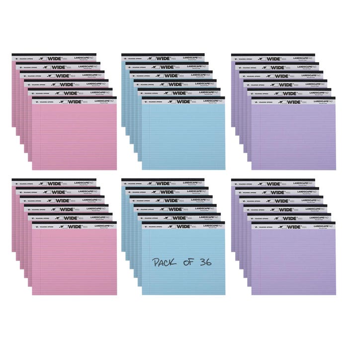 Roaring Spring Legal Pad, 11 x 9-1/2 Inches, Assorted Colors, 40 Sheets, Pack of 3