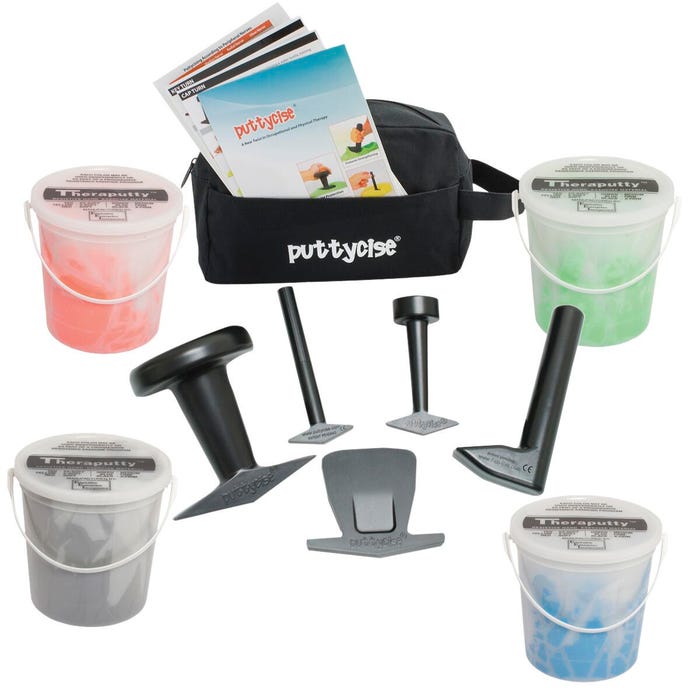 Puttycise Theraputty Tool and Putty Set, Hard Resistance, 5 Pounds, Set of 9