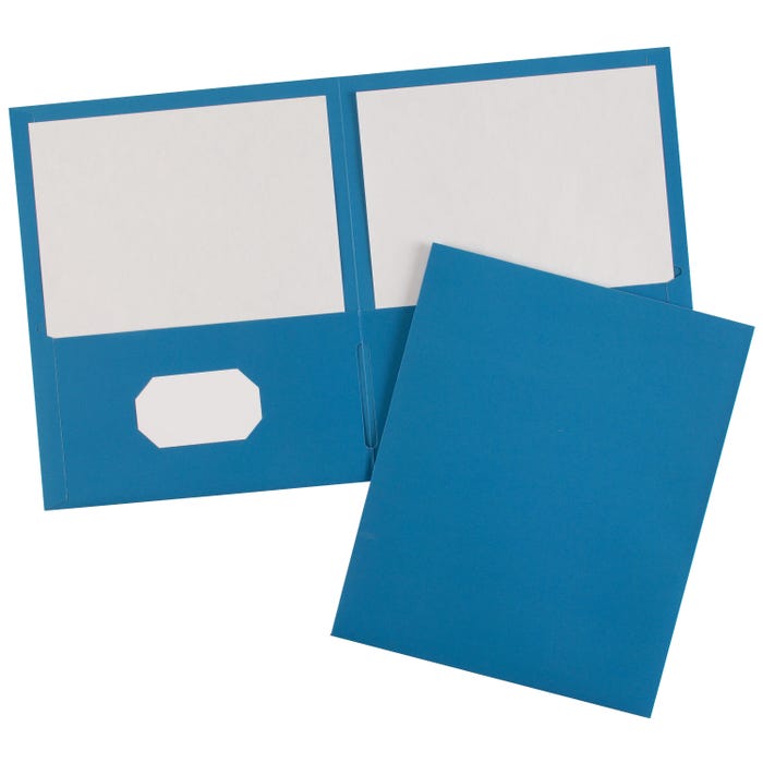 Avery 2-Pocket Folder, 40 Sheet Capacity, Light Blue, Pack of 25