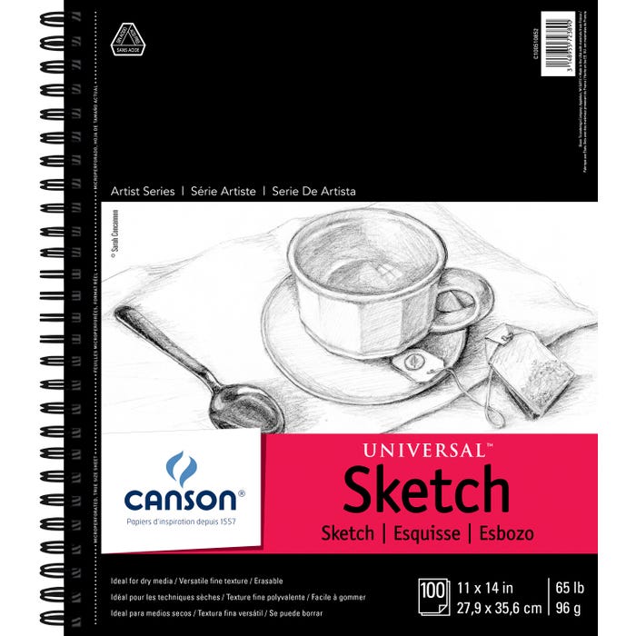Canson Recycled Sketch Pad, 11 x 14 Inches, 65 lb, 100 Sheets