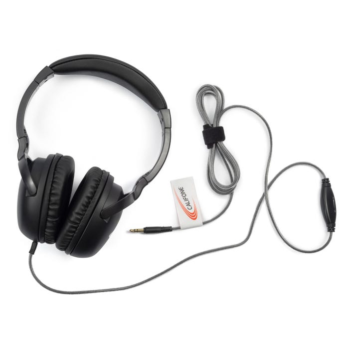 Califone NeoTech Plus 1017AV Premium, Over-Ear Stereo Headphone, 3.5mm Plug, Black
