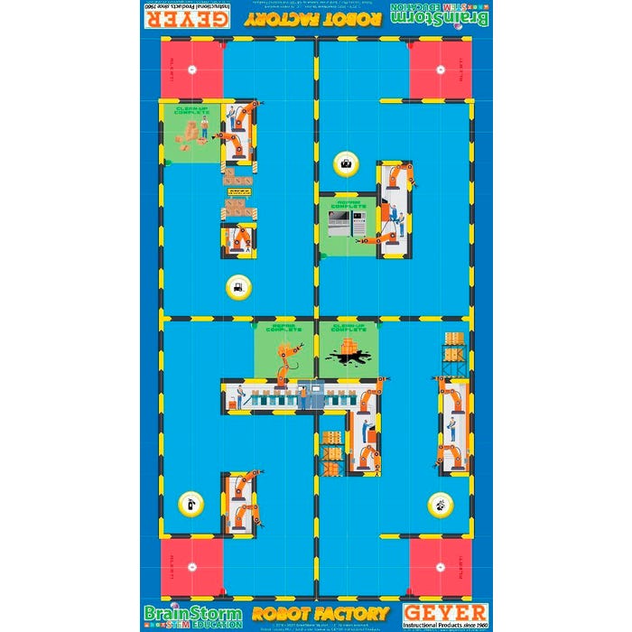 BrainStorm STEM Education Robotics Mat: Robot Factory, 80 x 44-3/4 Inches