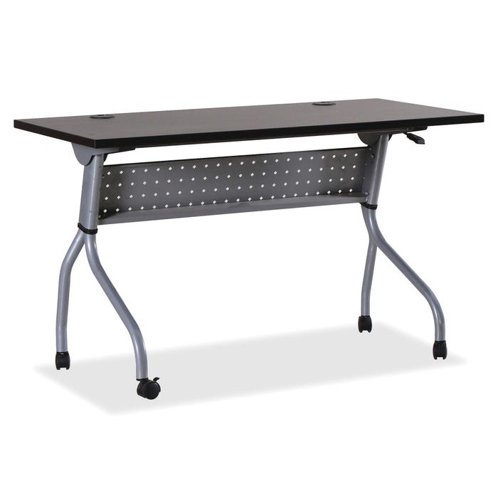Lorell Espresso/Silver Training Table, Silver Base, 48 x 23-1/2 x 29-1/2 Inches