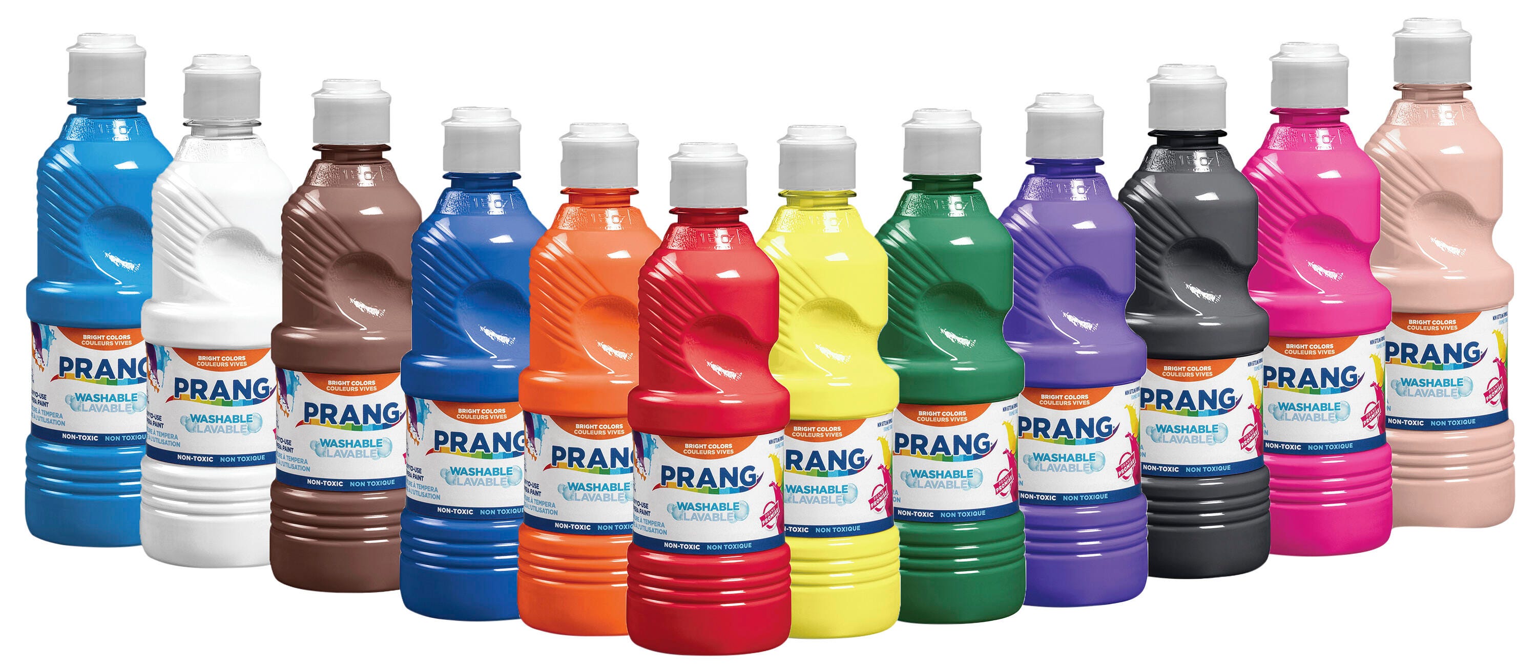 Prang Washable Tempera Paint Set, Assorted Bright Colors, 12 Pints Item Number 1396866