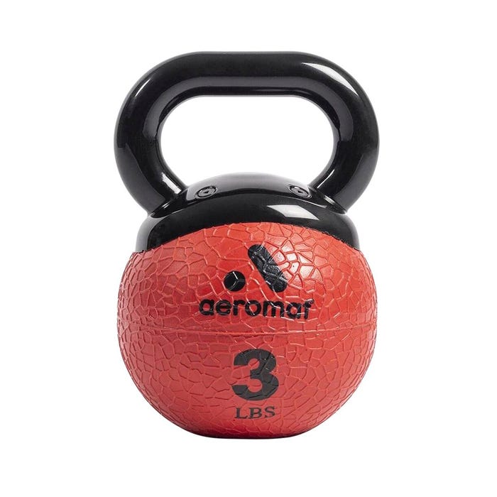 Aeromat Elite Mini Kettlebell Medicine Ball Weight, 3 Pounds, Red