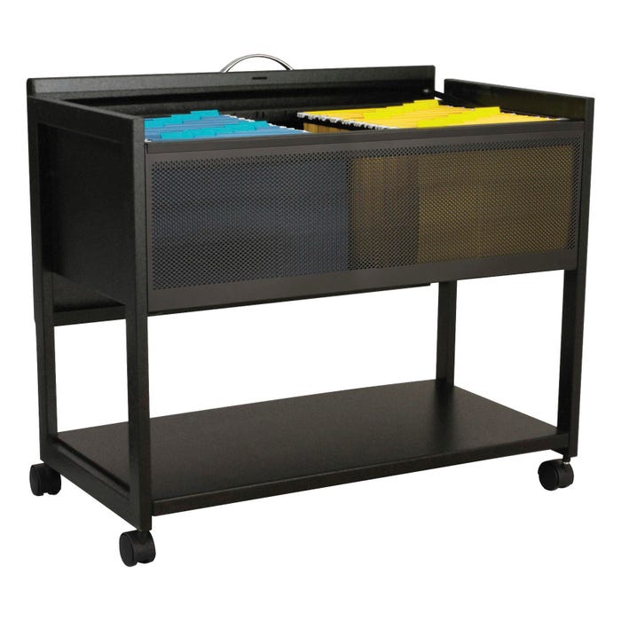 Safco Mobile Tub File Cabinet, Letter, Legal, 33-1/4 x 17 x 27 Inches, Black