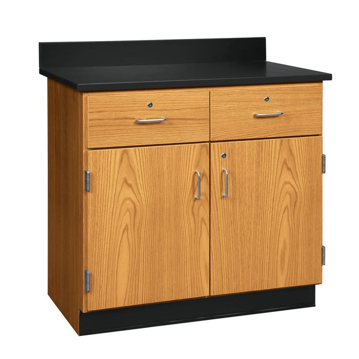 Diversified Spaces Base Cabinet Without Top, 2 Drawers and Double Doors, 36 x 22 x 35 Inches, Maple