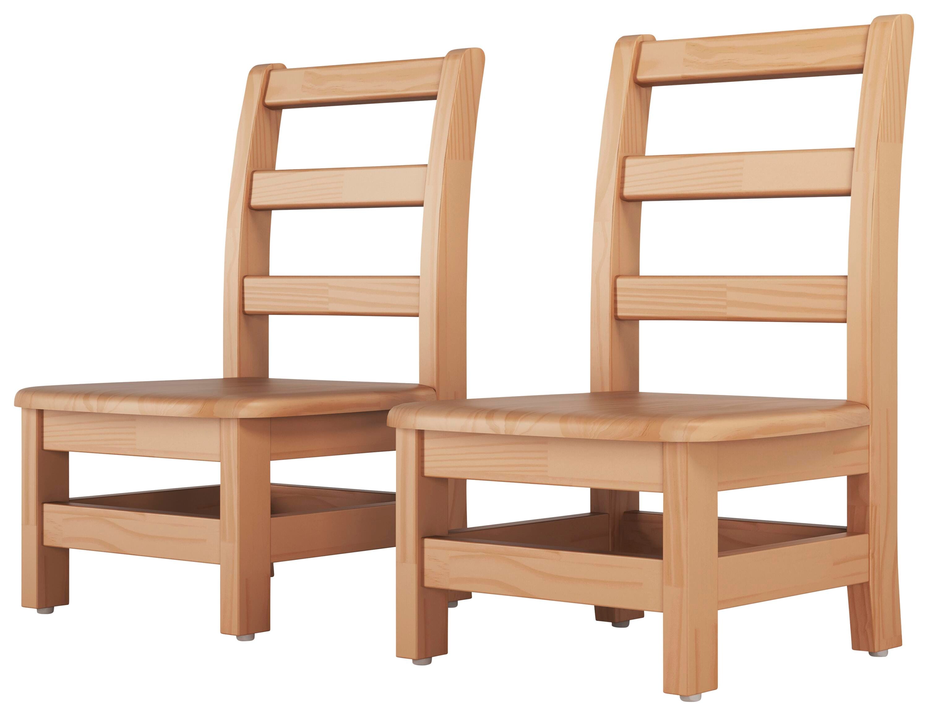 Foundations Little Scholars Ladderback Chair, 8-Inch Seat, Natural, Set of 2 2148654
