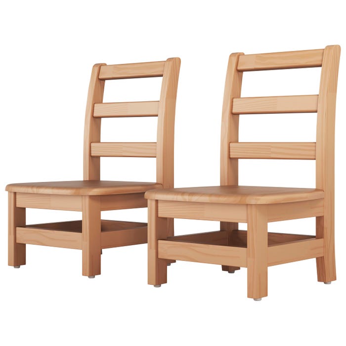 Foundations Little Scholars Ladderback Chair, 8-Inch Seat, Natural, Set of 2