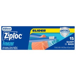 Ziploc Slider Freezer Bags, 1 Quart, 15 Count Box