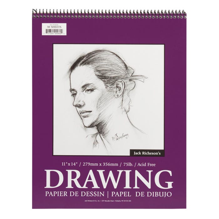 Jack Richeson Heavy Weight Drawing Pad, 11 x 14 Inches, 75 lb, 30 Sheets