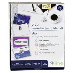 Image for C-Line Clip Name Badge Holder with Inserts, 3 x 4 Inches, Clear, Pack of 96 from School Specialty