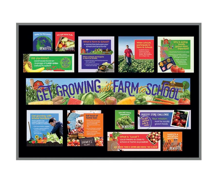 Image for Visualz Get Growing with Farm to School Bulletin Board Kit, 14 Pieces from School Specialty