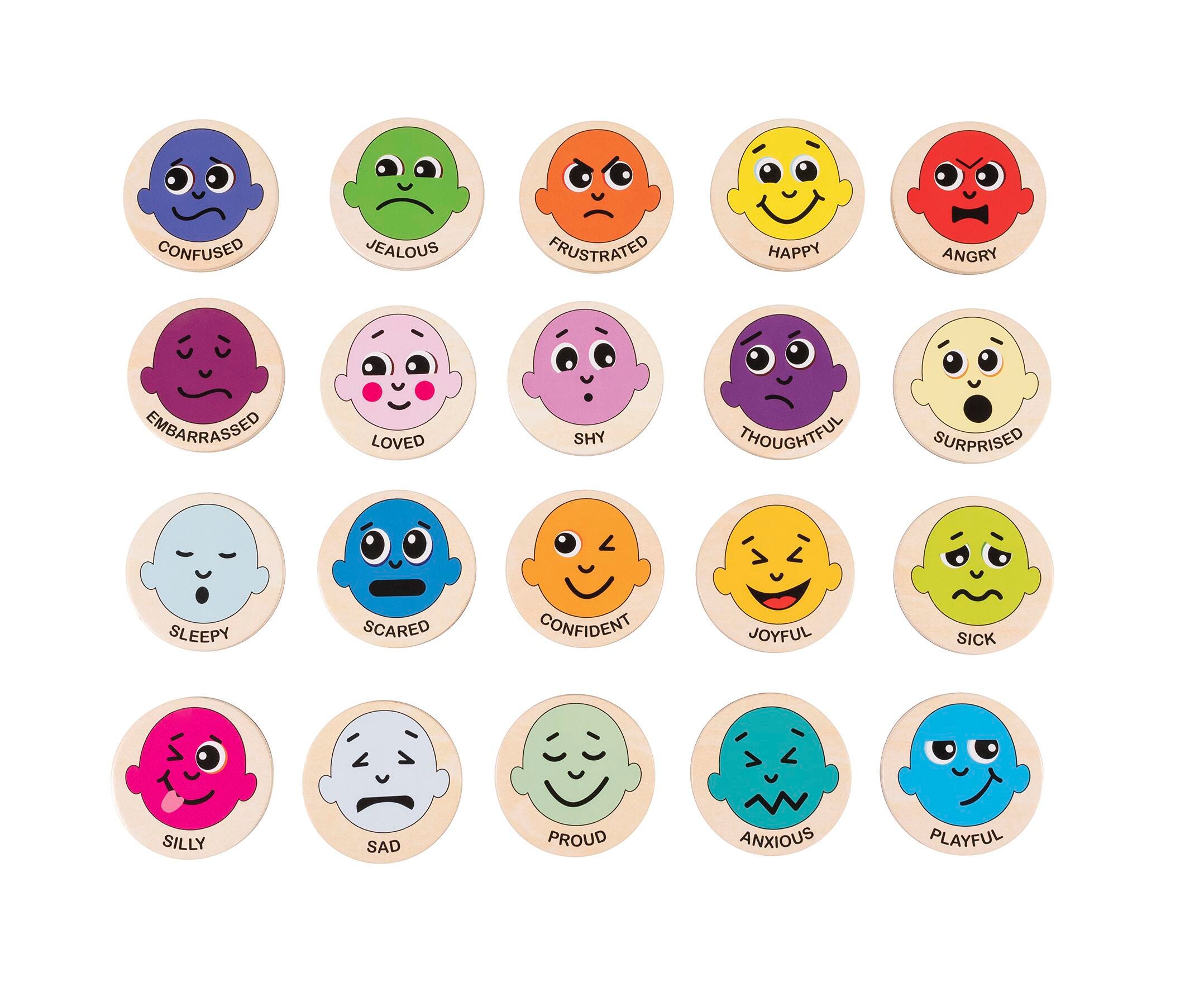 Spark & Wow Emotions Wooden Magnets, 20 Pieces 2151031