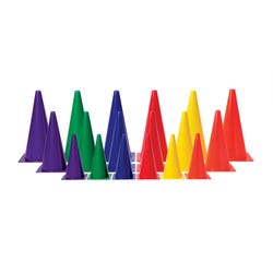Cone Set, Medium Weight, 9 Inches, Assorted Colors, Set of Six 2125468