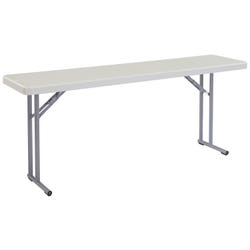 National Public Seating BT1800 Series Rectangle Lightweight Folding Table, 72 x 18 x 29-1/2 Inches, Gray 679492