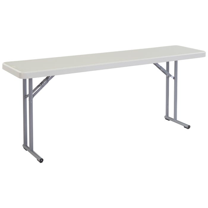National Public Seating BT1800 Series Rectangle Lightweight Folding Table, 72 x 18 x 29-1/2 Inches, Gray