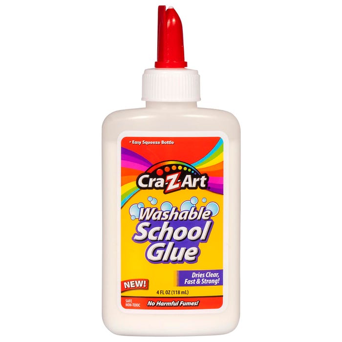 Cra-Z-Art Washable School Glue, 4 Ounce Bottle, White, Pack of 6