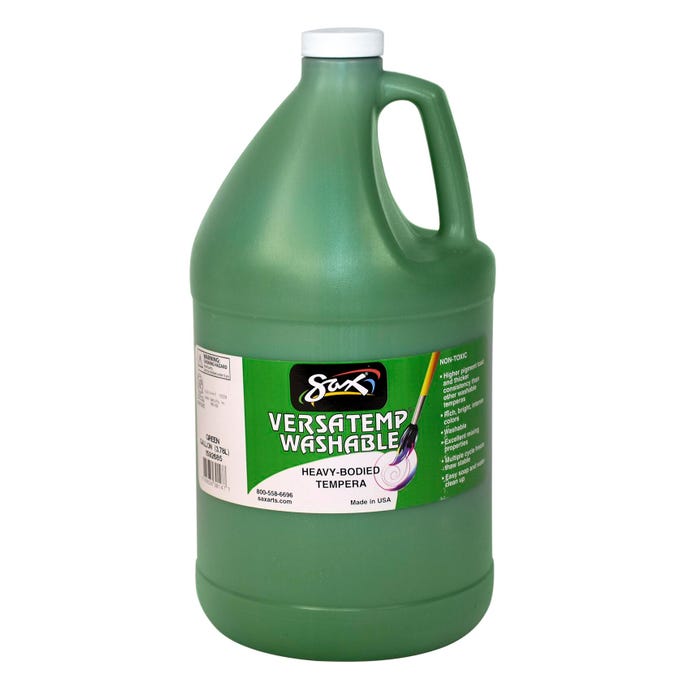 Sax Versatemp Washable Heavy-Bodied Tempera Paint, 1 Gallon, Green
