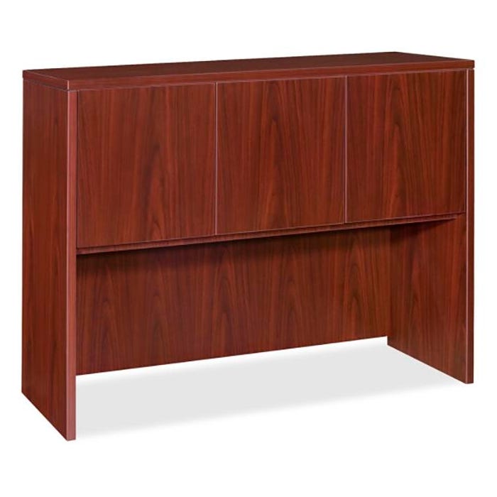 Classroom Select Laminate Hutch with Doors, 47-1/4 x 14-3/4 x 36 Inches, Mahogany
