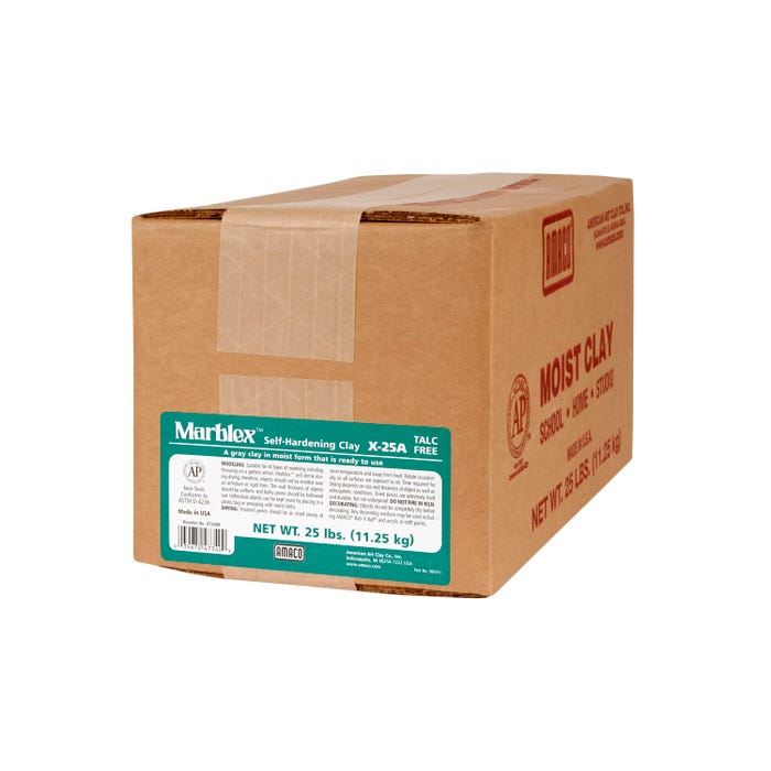 AMACO Marblex Ready-for-Use Self-Hardening Modeling Clay, Gray, 25 Pounds