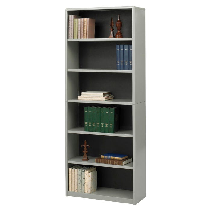 Safco ValueMate Bookcase, 6 Shelves, 31-3/4 x 13-1/2 x 80 Inches, Gray